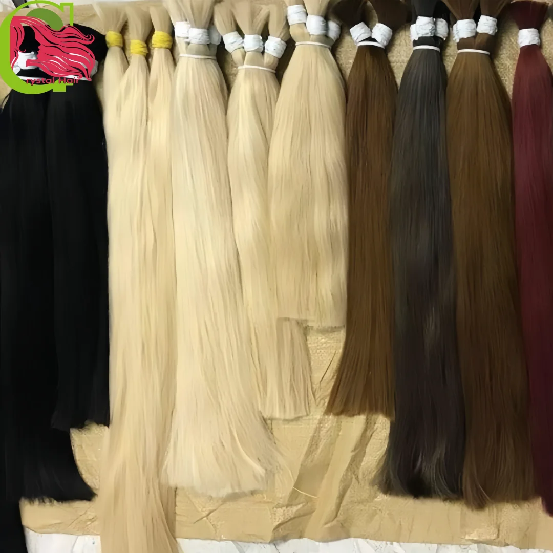 100% Real Human Vietnamese Hair Extensions no Weft Honey Blond Hair Bulks Virgin Hair Straight Weaving Hair for Braiding 2