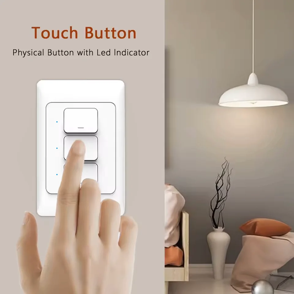 Smart Wall Switch VBU Tuya Zigbee 3.0 Wall Push Button Physical Switches Wireless Voice Remote Control Google Home Alexa