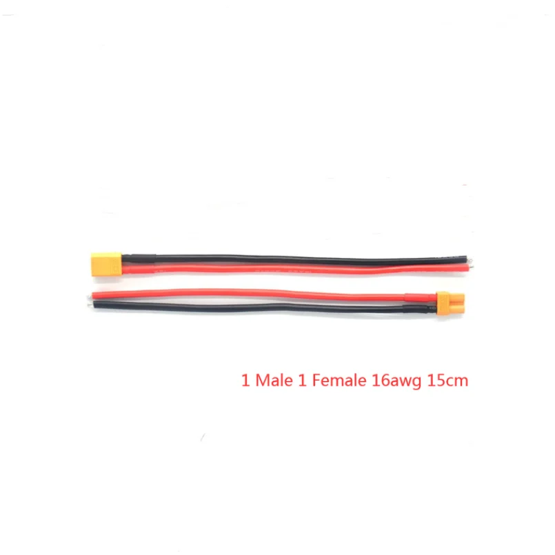 XT30 Pigtail-Stecker, männlicher und weiblicher Stecker mit 100 mm/150 mm 16 AWG verzinntem Drahtkabel für RC Lipo-Akku, FPV-Drohnenladegerät – Detail 3