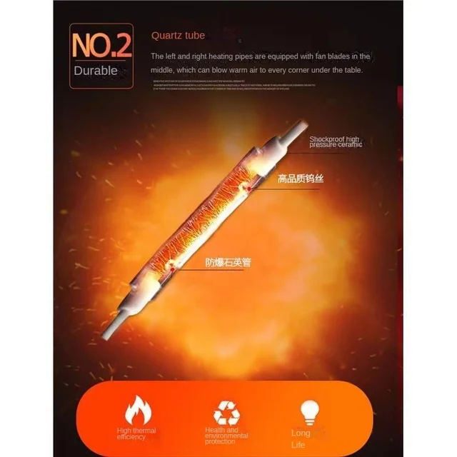 Metrócsere -Fűtés 220 V Japán Kotatsu Fűtés Ventilátor Kézi Hőmérséklet -Szabályozó Képlet Asztal Láb Melegebb 600W - Image 6