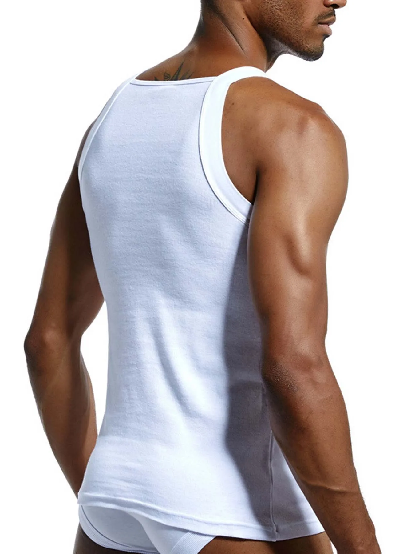 Herrenmode Weste Baumwolle Enges Tank Top Home Schlafen Einfarbig Sexy Asiatische Größe Lässig Ärmelloses Kleidungsstück Bodybuilding_voghion.com