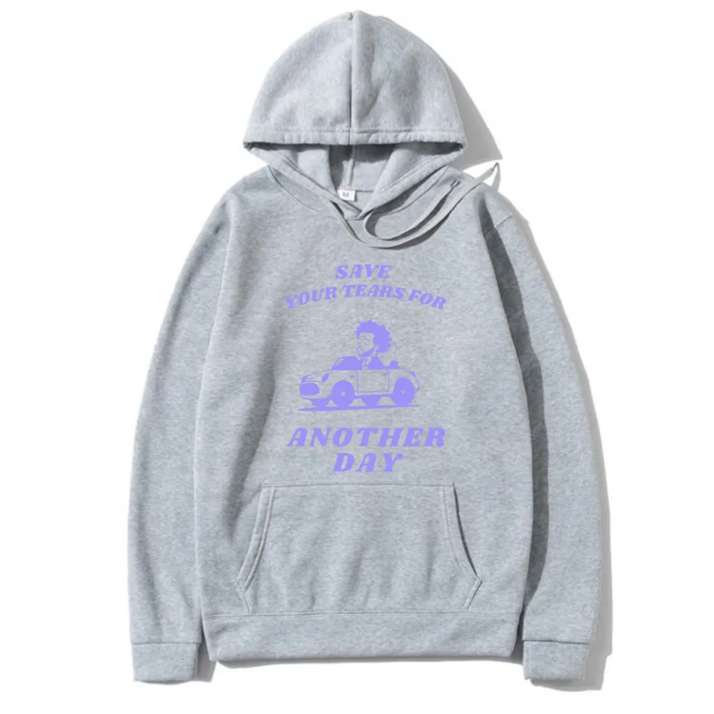 Funny The Weeknd Save Your Tears for Another Day Meme Graphic Hoodie Men Women Hip Hop Rap Pullover Male Oversized Sweatshirt