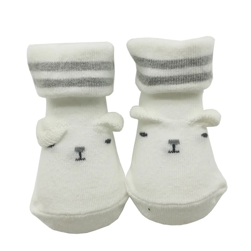 2Pair/lot new cartoon newborn baby socks for 0-6 months baby non-slip foot socks