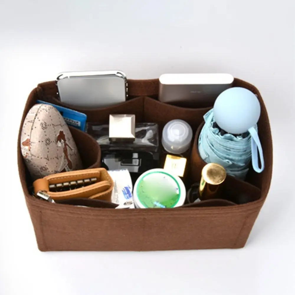 New Felt Insert Bag Large Capacity Multi-Pocket Handbag Organizer Inner Lining Bag for LV Speedy25/30/35/Gentlewoman Travel