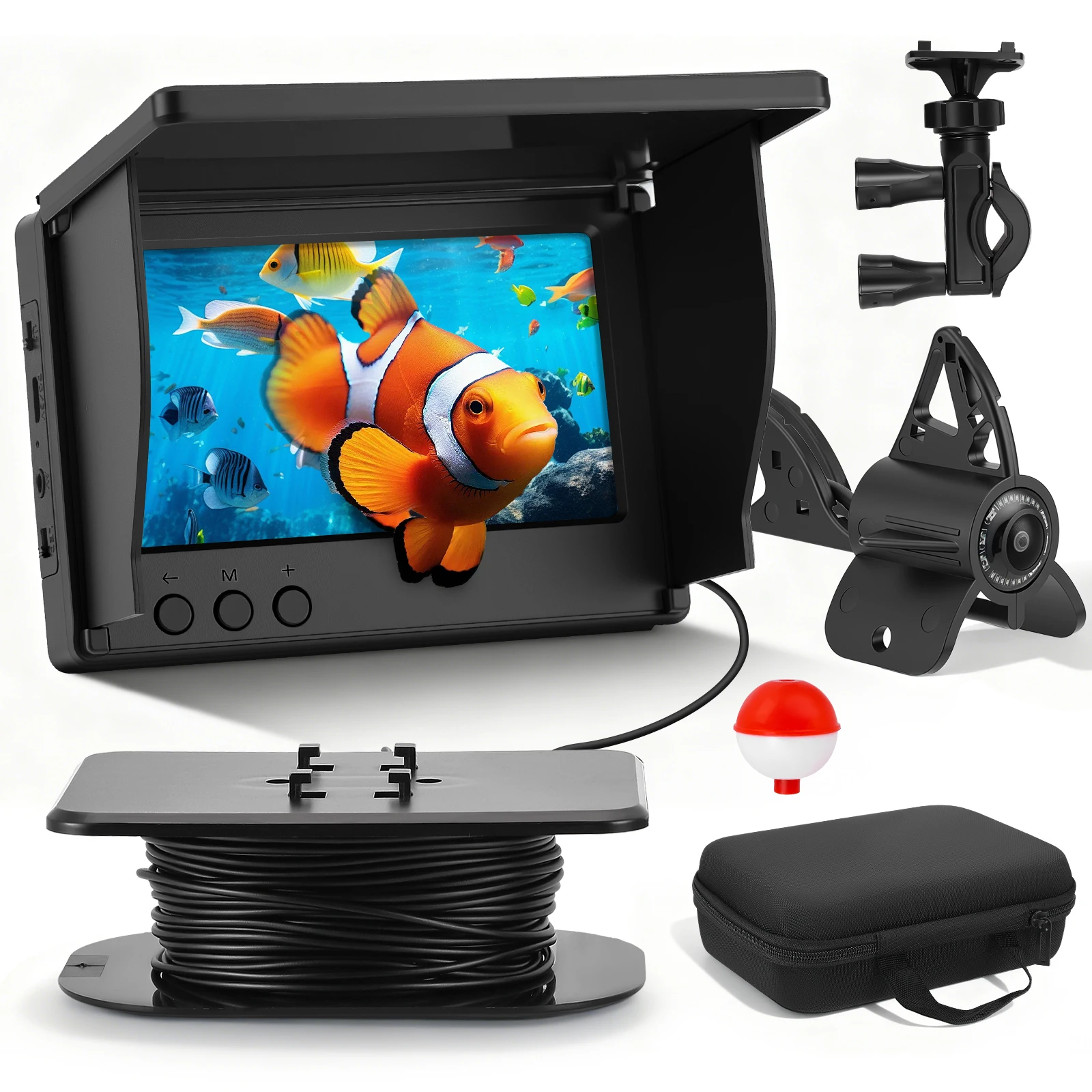 Caméra sous-marine pêche 1080P HD 4.3 pouces avec vision nocturne et batterie 8000mAh - Fish Finder