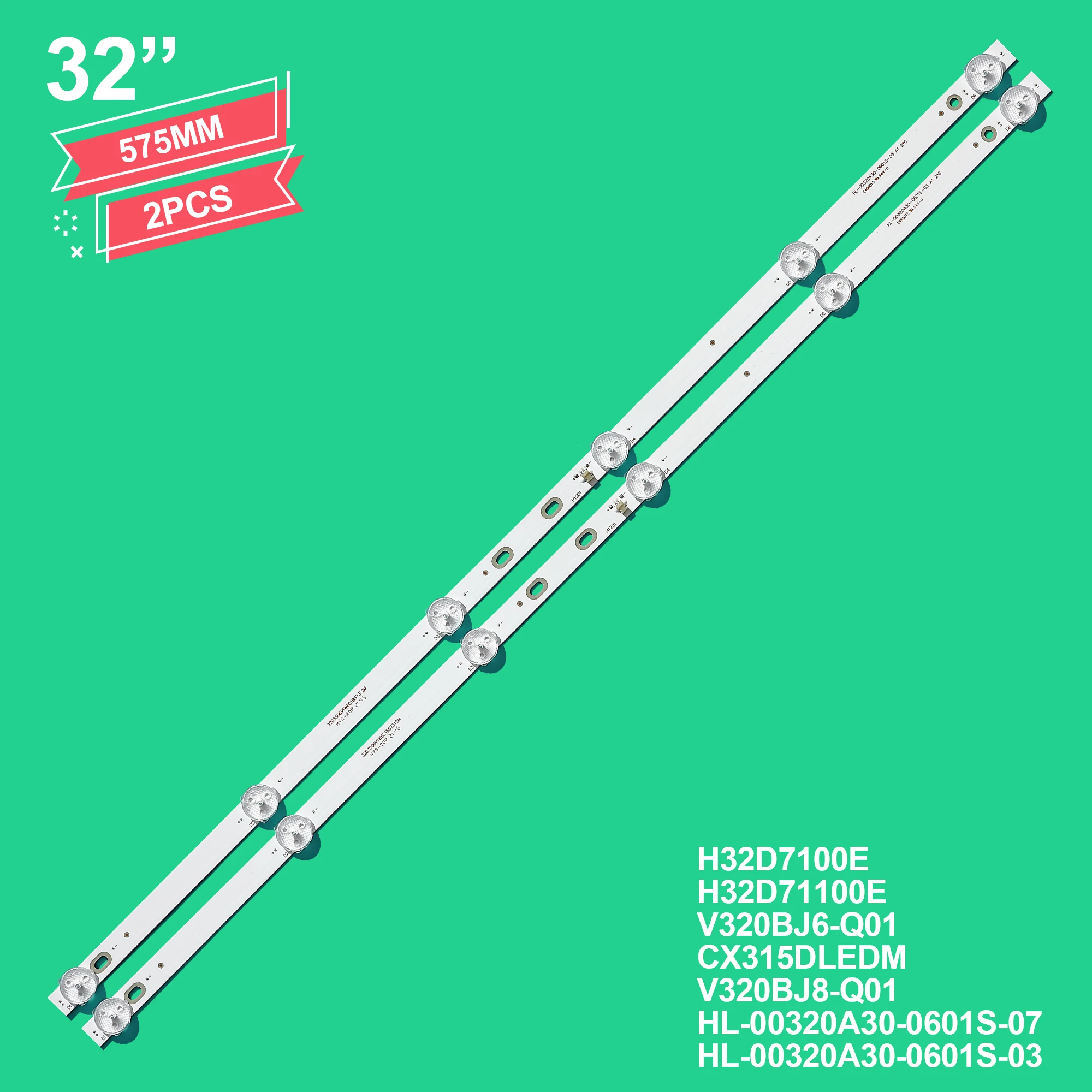 LED Light Bar TV's LED Backlight Strips For DEXP H32D7100E H32D71100E Band Ruler HL-00320A30-0601S-07 A1 2*6 HL-00320A30-0601S-03 A1 2*6 Lane