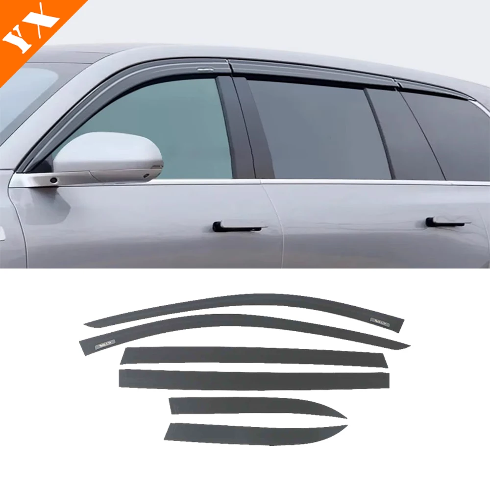 

For Leading Ideal Li Xiang L9 2022-2024 Black Chrome Look Trim Car Window Sunshade And Rain Cover Protector Sticker Cover Garnis