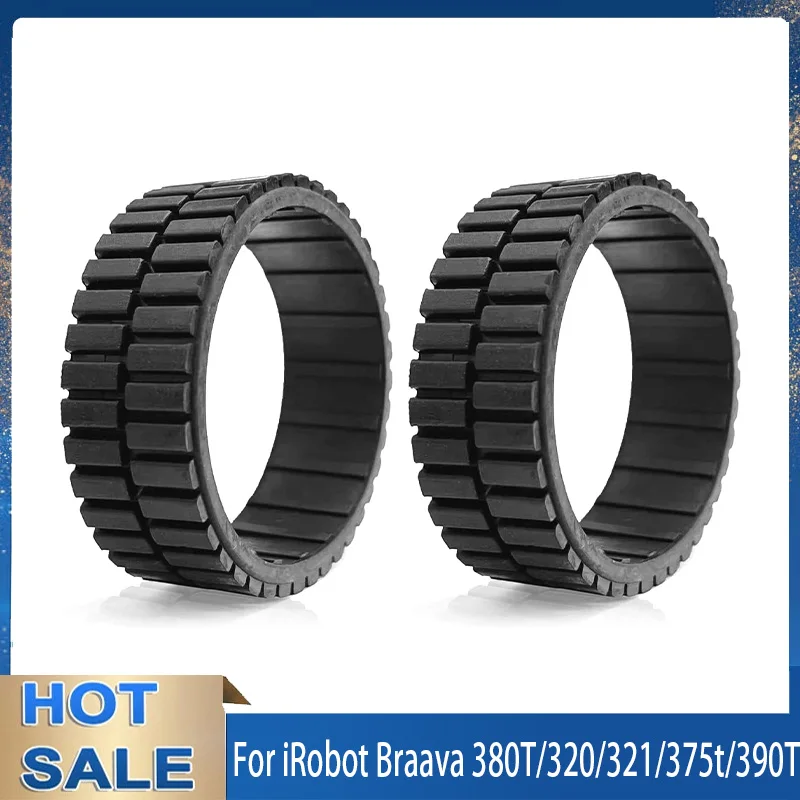 Wheel Rubber Strip Tyre Wick Cap Velcro Strip For iRobot Braava 320 375 380  380j 380t