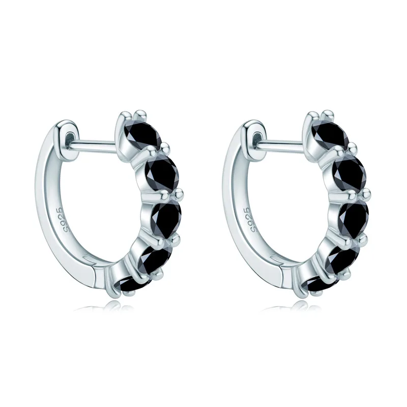 

Black Moissanite Stud Earrings 925 Sterling Silver 3.5mm D Color Diamond Hip hop Jewelry For Women Men Anniversary Gift Ins
