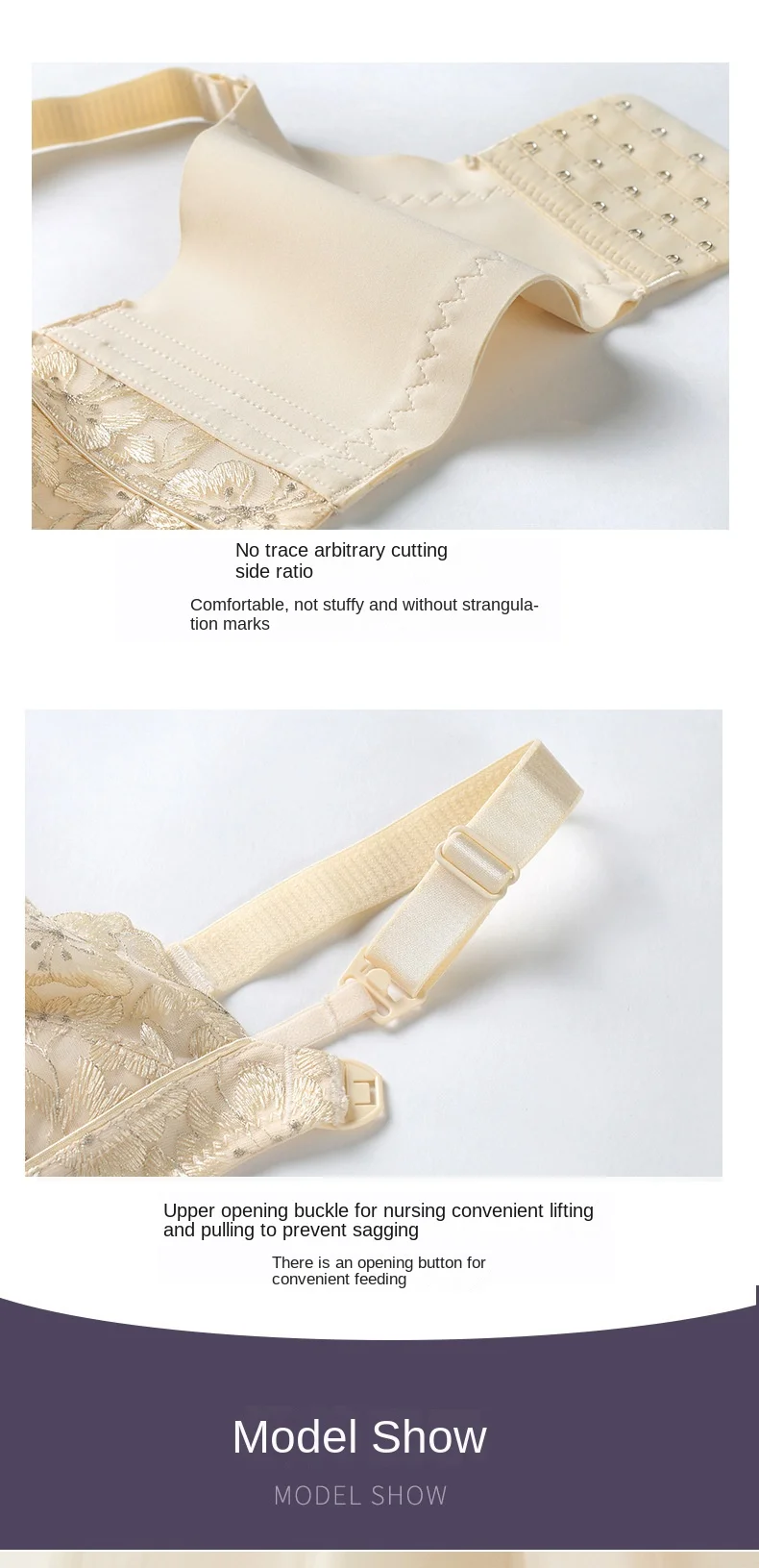 Lace Embroidery Maternity Nursing Bra Summer Ultra-thin Full Bust Lift & Anti-sagging Support Pregnancy Women Breastfeeding Bras 6