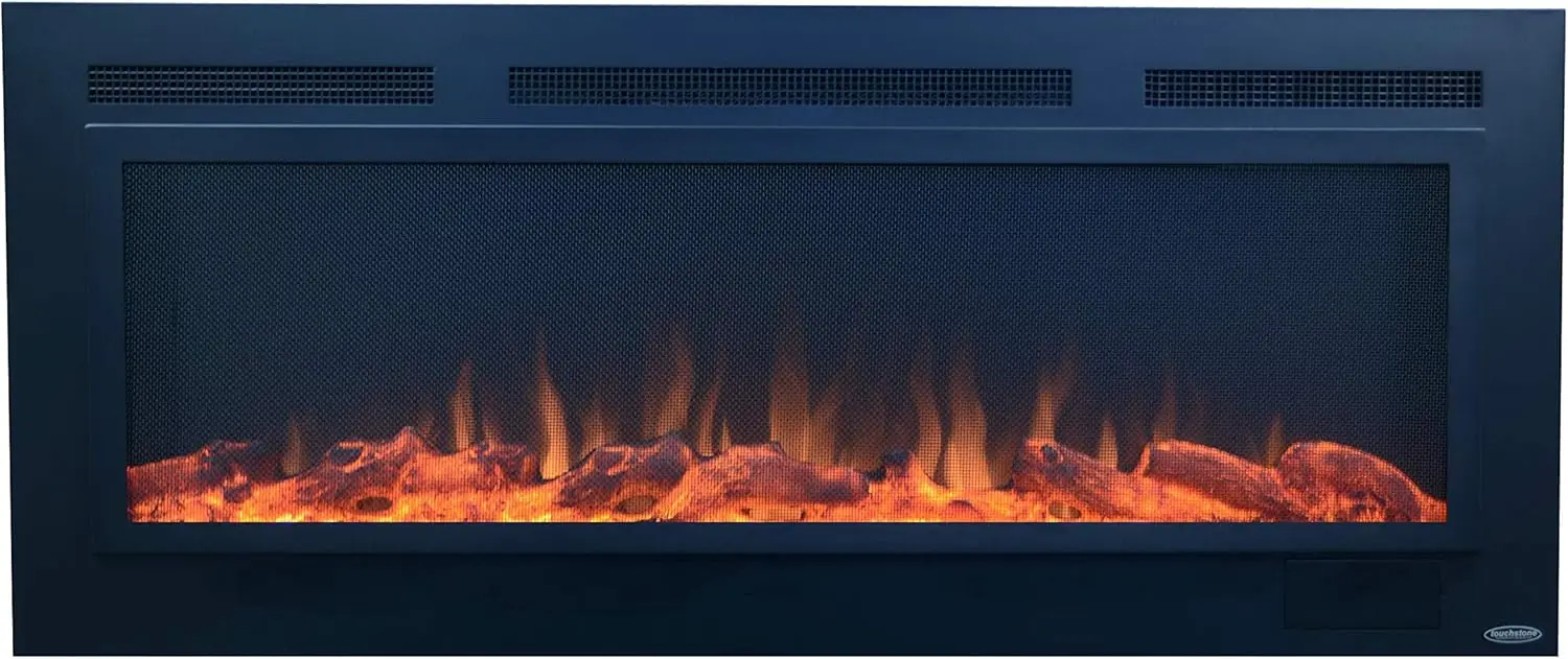 Anti-Glare Screen-Front 50" Electric Fireplace Features Anti-glare Steel/screen Front for More Traditional Fireplace Displays