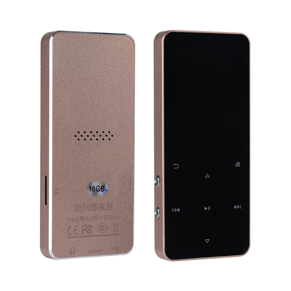 1.8 Metal MP3 Walkman Bluetooth MP4 Music Player TF Card Built-in 16GB Pluggable Lossless Touch Screen