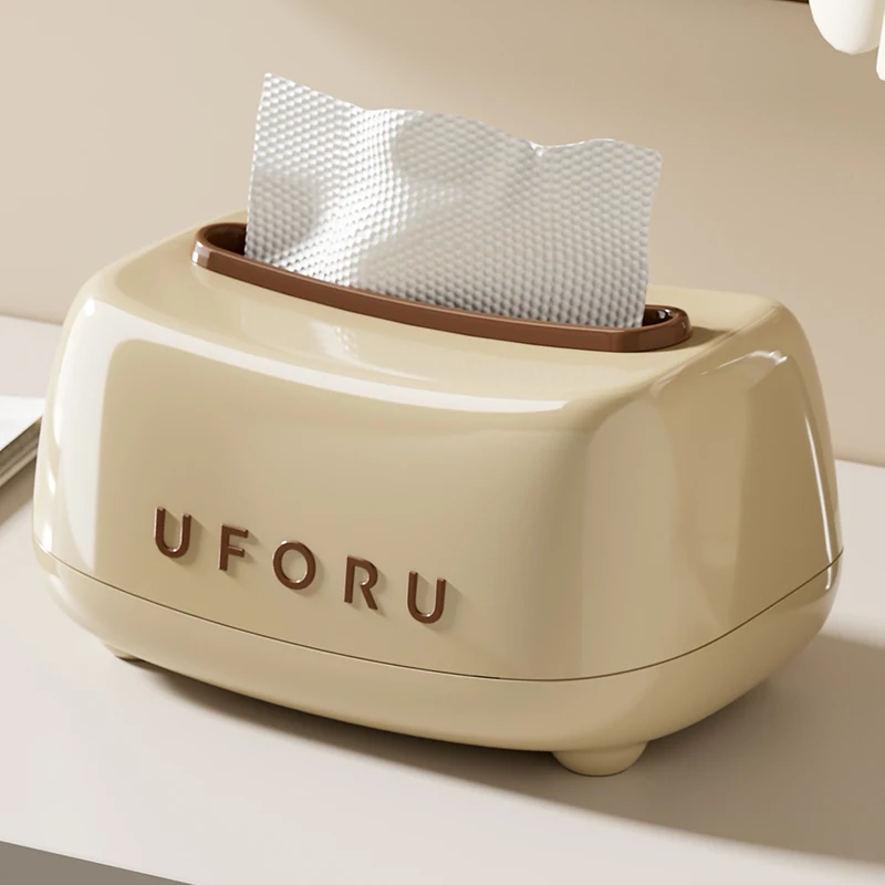 UFORU Cream air tissue box living room advanced sense pumping paper box Light luxury decoration creative napkin box 4