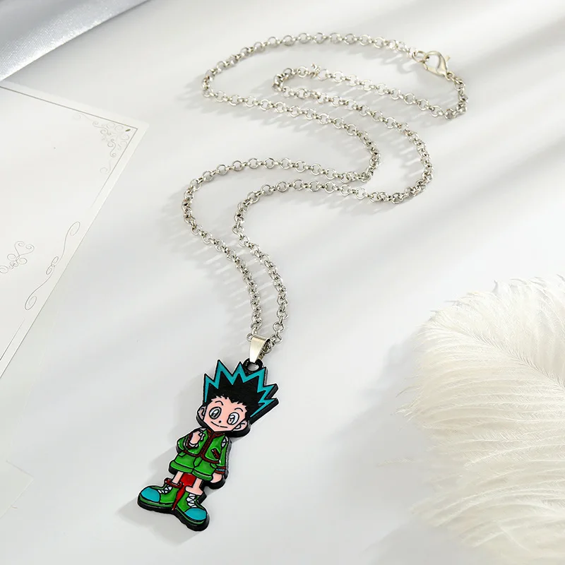 HUNTER&times;HUNTER cosplay pendant necklace keychain figure cartoon Q Gon Freecss earrings keyring props accessories fans gifts
