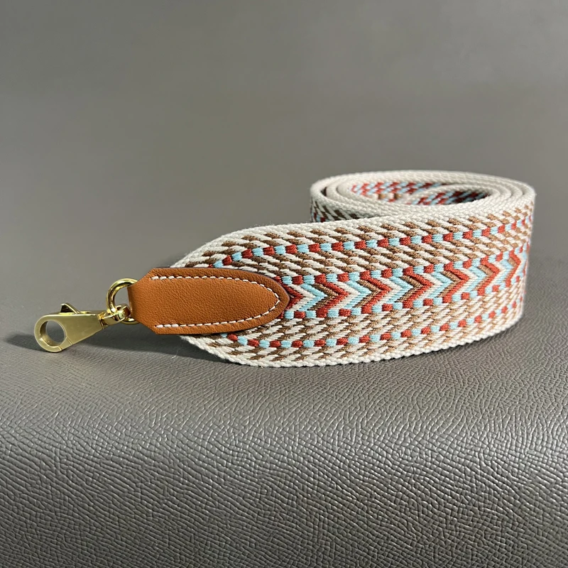HOT 5cm Wide Canvas belt Steel Buckle Genuine Leather Hand Sewn Suitable For Kelly Bags, Shoulder Straps, Bag Accessories