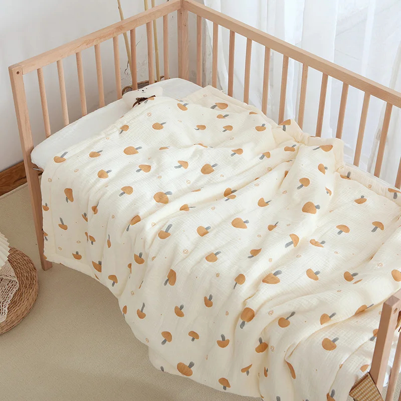 Autumn Winter Kindergarten Baby Quilt Comforter Cotton Gauze Warm Thickened Swaddling Wrap Blanket for Babies Bedding Accessory