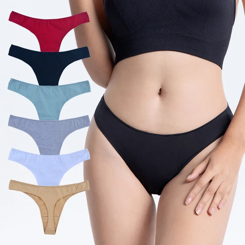 

Simple Solid Color Women's Thong Oversized Ladies Cotton Underwear Sexy Comfort Panties Briefs Intimate for Women G-String