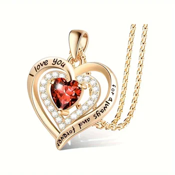 Luxury Red Zircon Pendant Necklaces 1