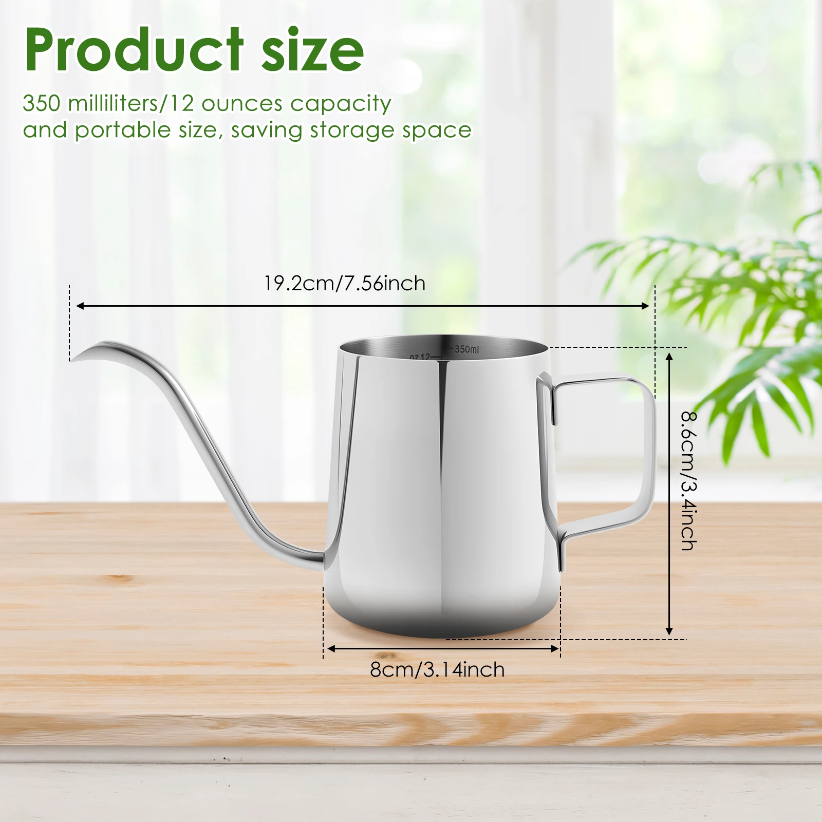 Long Spout Small Watering Can Garden Irrigation Stainless Steel Plant Watering Can For Indoor Outdoor Plants Flower Office watering can watering pot flower watering pot