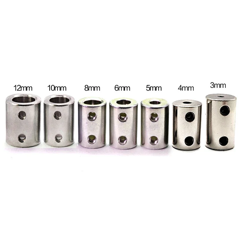 Rigid Shaft Coupler 1Pcs 3/4/5/6/6.35/7/8/10/12mm Motor Shaft Variable Diameter Conversion Connector Cylindrical Coupling DIY Model