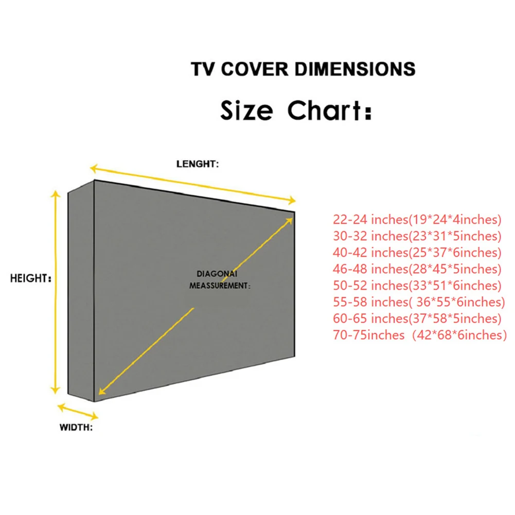 Schutzhülle für Outdoor-TV, wasserdicht, staubdicht, 210D-Oxford-Gewebe, kompatibel mit verschiedenen Flachbildschirmen – Detail 6