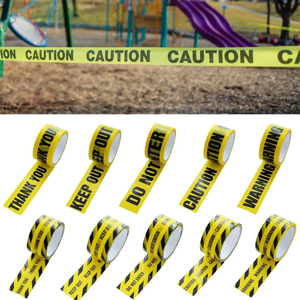 Construction Tape Black Character Warning Tape 4.8CM*25M DO NOT ENTER Caution Signs Adhesive Tape Party Decoration Yellow