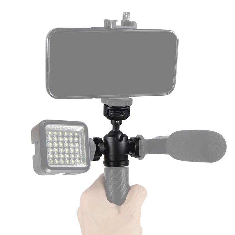 Mini Stativ Kugelkopf Swivel Ball Kopf 1/4 "Abnehmbare Kalten Schuh Halterungen Adapter für DSLR Kamera Monitor Vlog Flash Licht mic Stand – Detail 24