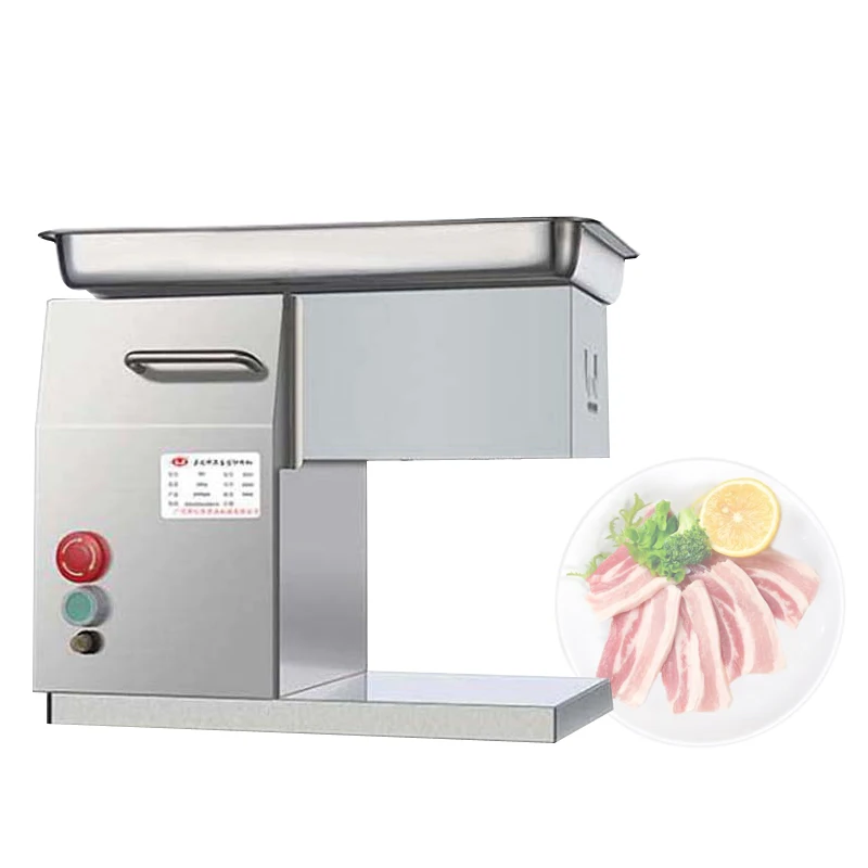 

110V 220V Restaurant Meat Cutter Machine Stainless Steel Knife Detachable Automatic Fresh Meat Slicing Slicer Dicing Machine
