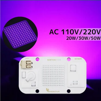 드라이버리스 LED UV COB 다이오드 램프 칩, 자외선 치료, 살균 블랙 라이트 LED 칩, 220V COB 모듈, 50W AC 110V, 395nm