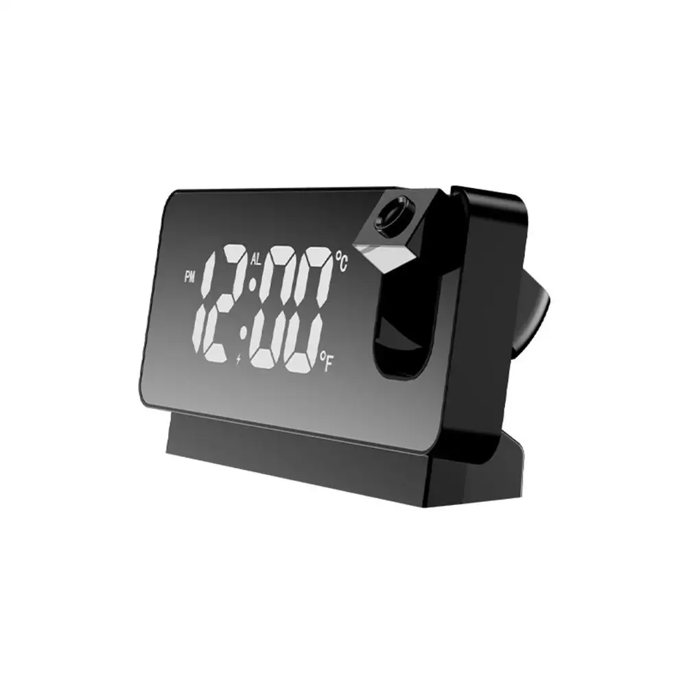 Portable Projector Home Led Digital Projection Alarm Clock Table Electronic with 180 Degrees Time Projector Bedroom Bedside Clock