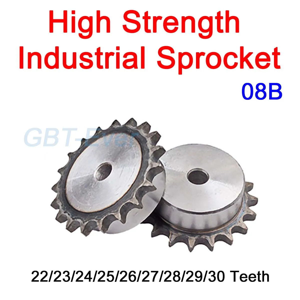 

1Pcs 08B Industrial Drive Sprocket Wheel 45# Steel Chain Gear 22/23/24/25/26/27/28/29/30 Teeth Process Hole Tooth Pitch 12.7mm
