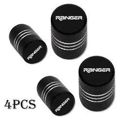 Set of 4 Waterproof Automotive Tire Valve Stem Caps with Badges - Premium Wheel and Tire Accessories (Ranger - 9)