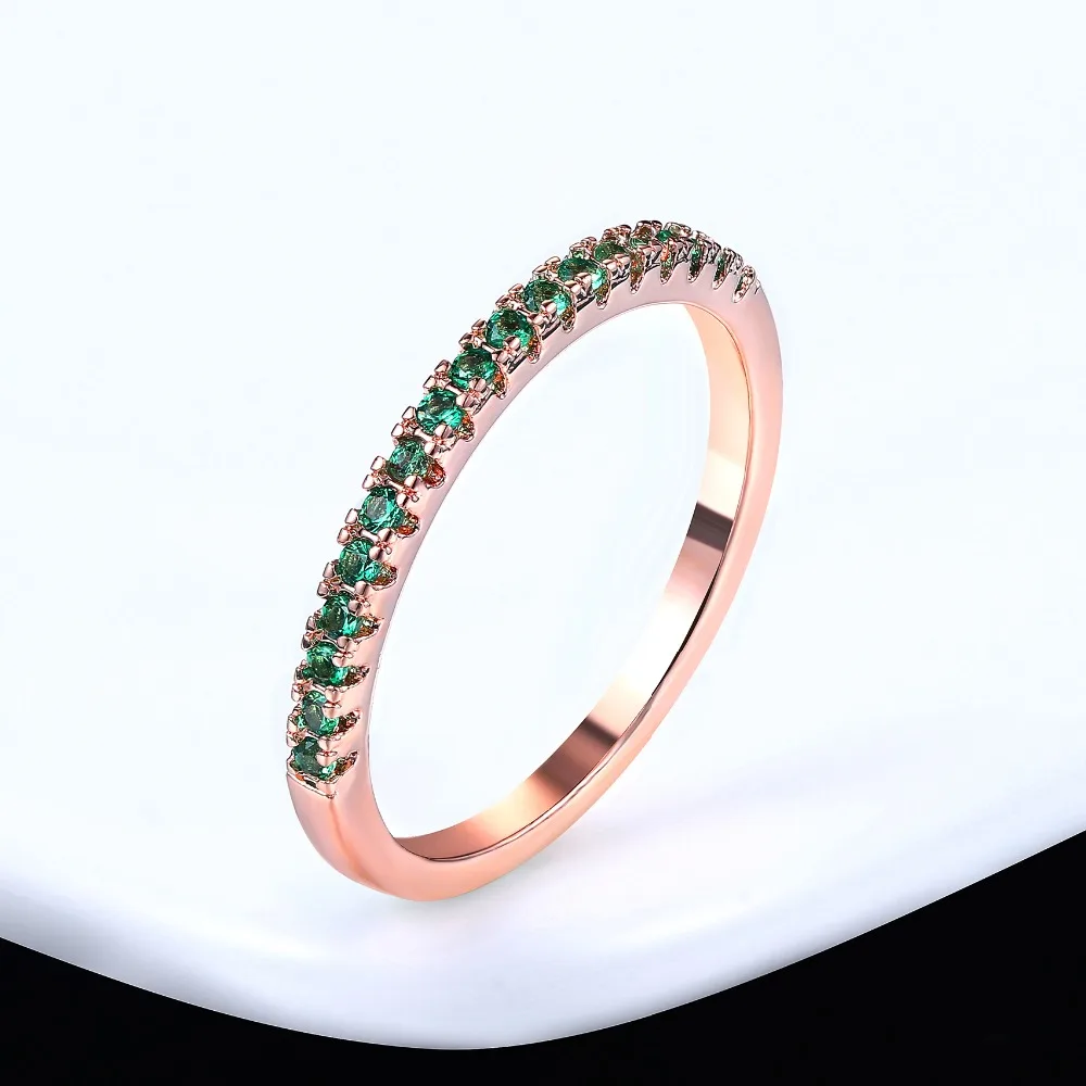 Wedding Ring Women Man Concise Classical Multicolor Mini Cubic Zirconia Rose Gold Color Gift Fashion Jewelry R251