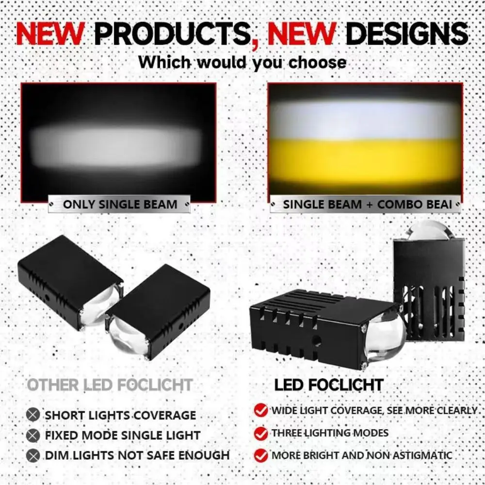 2Pcs 미니 자동차 Led 헤드 라이트 범퍼 안개 램프 5500K 3000k 보조 프로젝터 렌즈 작업 조명 방수 운전 조명 스포트 라이트