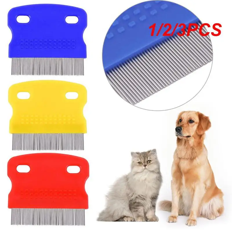 1/2/3PCS Flea Comb For Cat Dog Pet Stainless Steel Comfort Flea Hair Grooming Tools Deworming Brush Short Long Pets Hair Fur