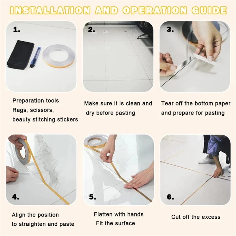 2CM Waterproof gold tape Tile Gap sticker Self-adhesive ceiling background wall Decor Line Decal furniture Edge Banding Strip