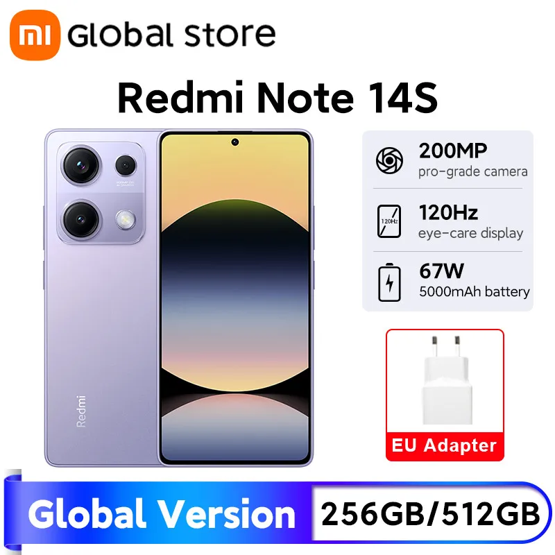 グローバル版 Xiaomi Redmi Note 14S スマートフォン 120Hz 6.67インチ