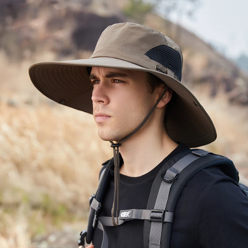 Waterproof Bucket Hat Summer Men Boonie Hat Outdoor Sun Protection Wide Brim Panama Safari Hunting Hiking Fishing Sun with sun hat sun protection hat