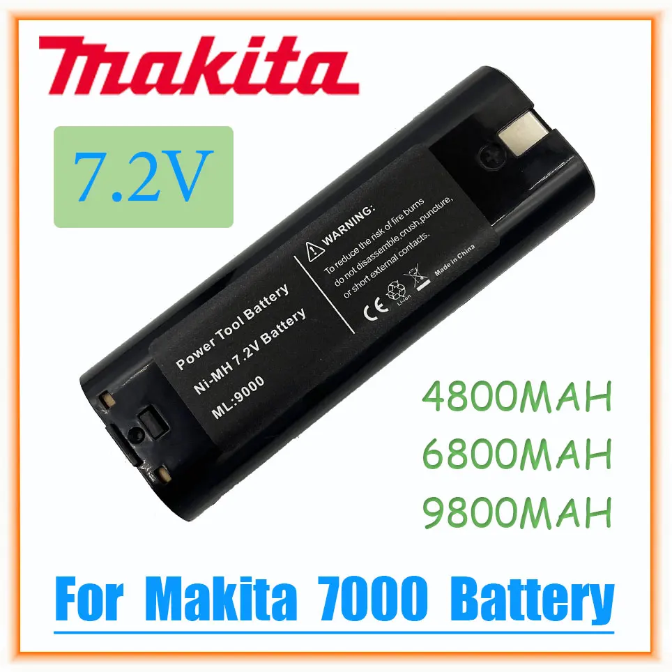 

Ni-MH Replacement Battery 7.2V 4800mAh For Makita 7000 7002 7033 191679-9 192695-4 632002-4 632003-2 7.2V Battery L50 192532-2