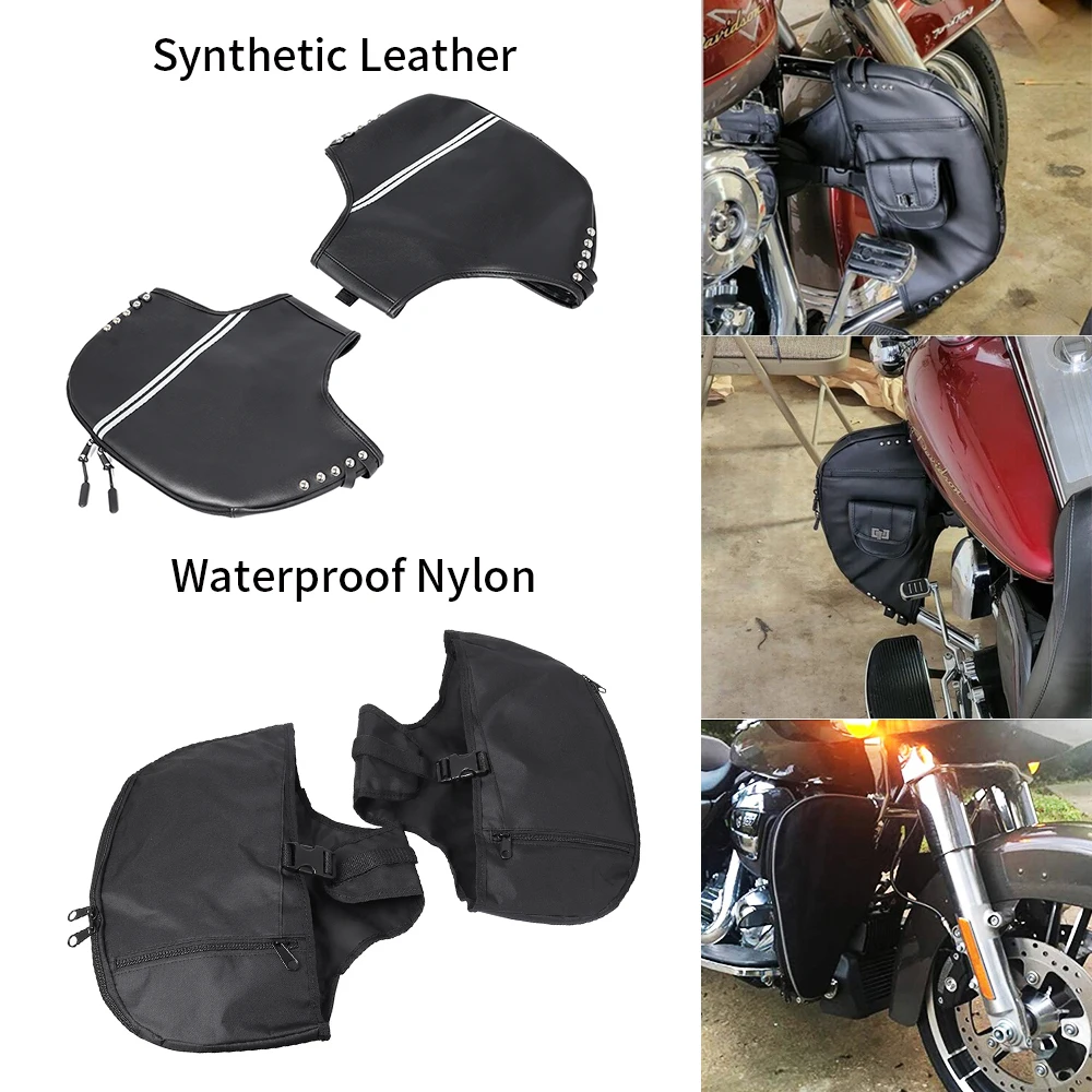 1 Paio Moto Nero Morbido Abbassa Orecchie Di Elefante Borsa Scaldamuscoli Chaps Per Harley Touring Electra Street Gilde Trike Road King