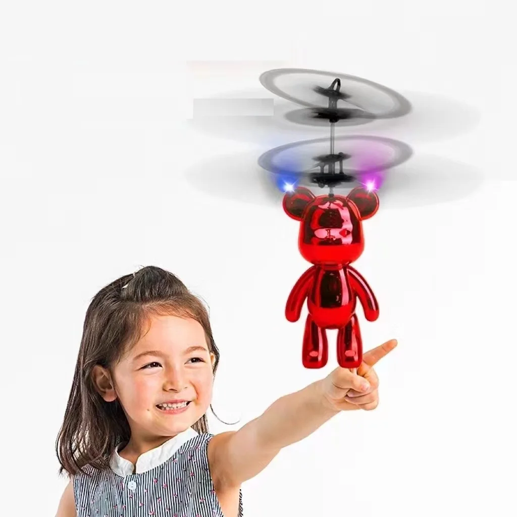 

Colorful Mini Flying Bear Shinning LED RC Drone Induction Animal Helicopter Light Sensor Quadcopter Aircraft Toys for Kids