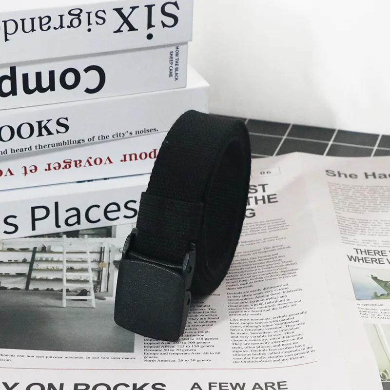100cm 110cm 120cm 130cm 140cm Pluse Size Fabric Belts Non Metal Plastic Buckle Military Training Adjustable Belt