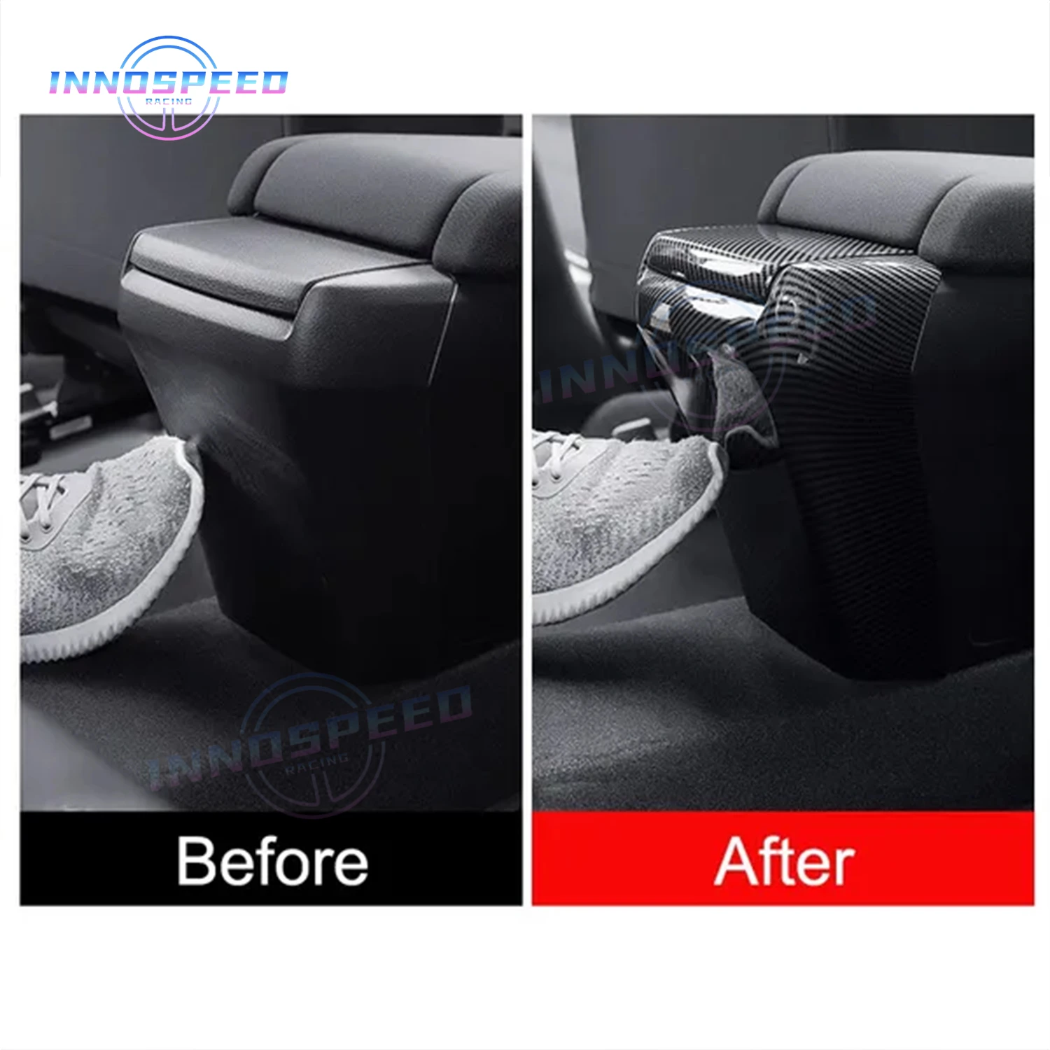 JDM 카본 자동차 중앙 팔걸이 박스 커버, 보호 팔걸이 박스, 안티 킥 플레이트, 혼다 시빅 10 2016-2020 자동차 액세서리