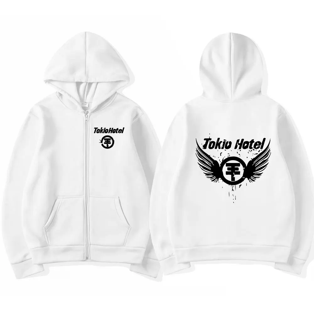 Rock Band Tokio Hotel Logo Zipper Hoodies Men's Clothing
