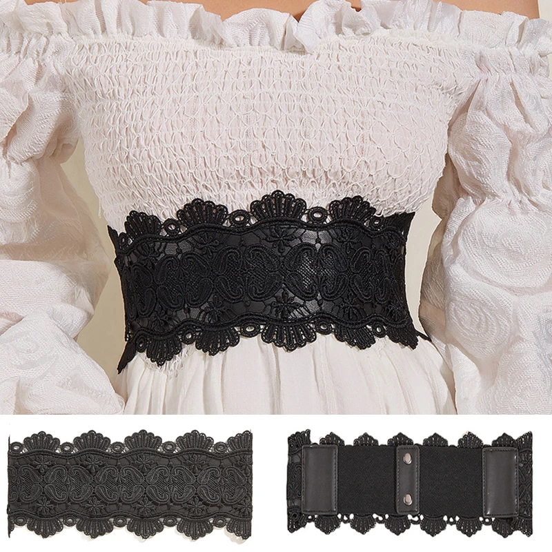 

Elastic Wide Corset Belts For Women Waist Plus Size Belt Female Dress Waistband Big Stretch Cummerbunds Clothes Accessory