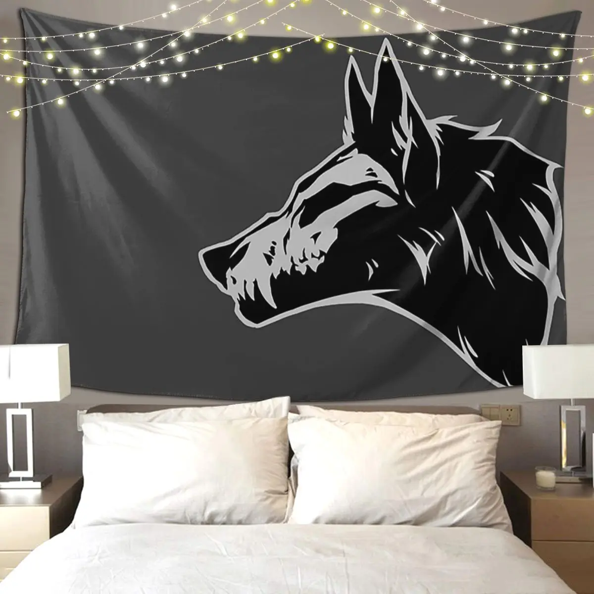 

Wolf Skull Tapestry Art Wall Hanging Aesthetic Home Decor Tapestries for Living Room Bedroom Dorm Room