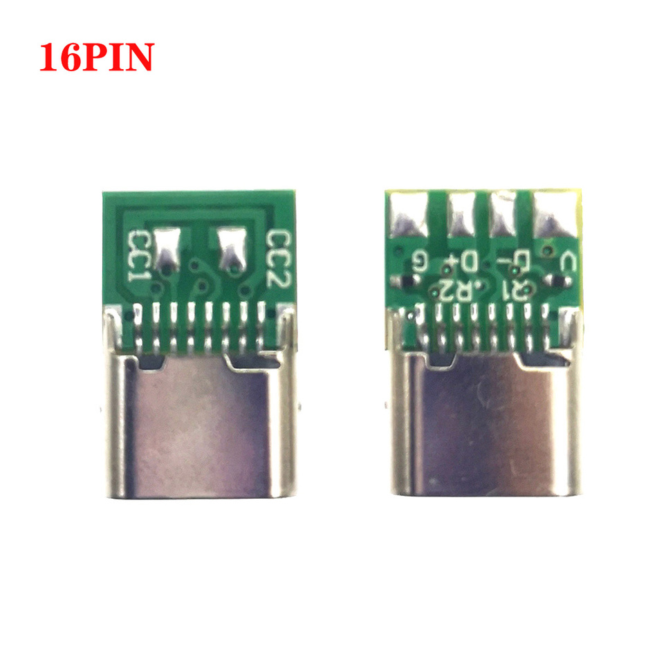USB 3.1 Type-C Jack Connector 14/16Pin Female Socket Receptacle USB-C Adapter to Solder Cable 4/ 6 Solder joints with cc1 cc2