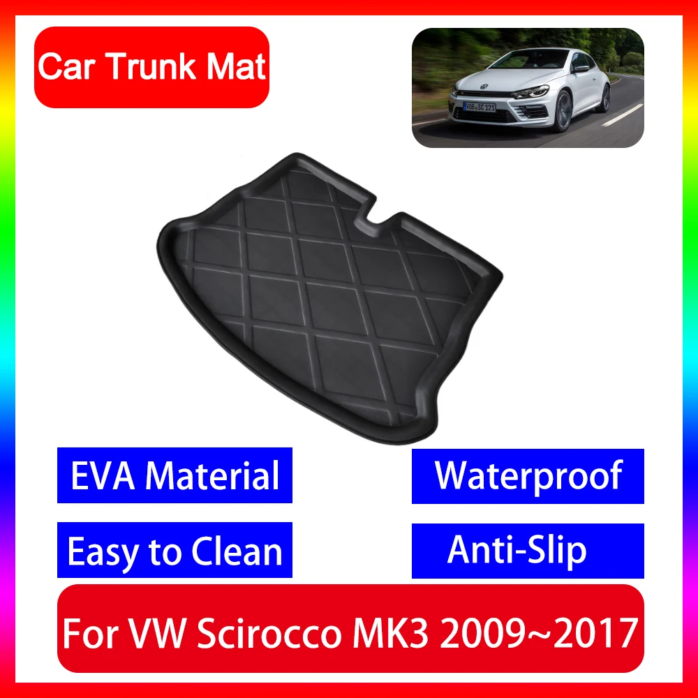 

Car Trunk Mat For Volkswagen VW Scirocco MK3 2009 2010 2011 2012 2013 2014 2015 2016 2017 Anti-slip Waterproof Protective Pad