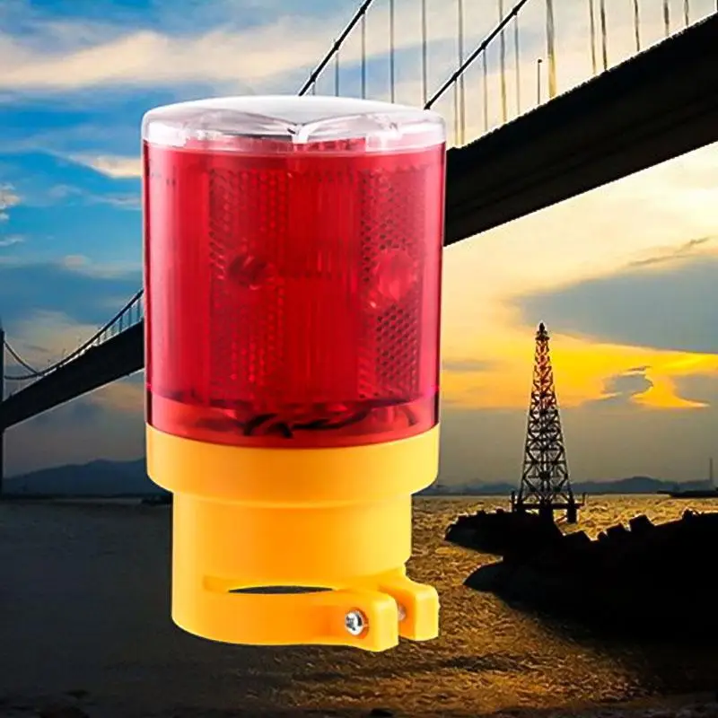 Solar Powered Traffic Tower Crane Warning Light LED Bulb Lamp for Construction Site Harbor Road Emergency Lighting Marine Lamp
