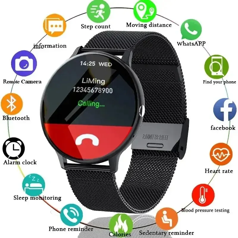 

Bluetooth call Smart Watch Men Women Sport Mode Heart Rate and Blood Pressure Monitor Fitness Tracker Smartwatch Men+box